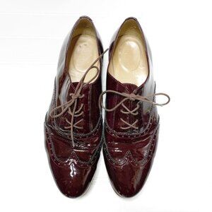 J. Crew Oxford Burgundy Patent leather shoes Size 8